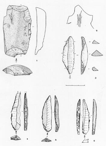 Figure 15 : cortex de silex gravé pointes aziliennes